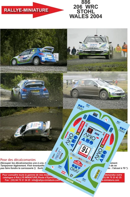 DECALS 1/18 REF 0834 PEUGEOT 206 WRC ROUSSELOT RALLYE DU DECALS 1/18 REF 0834 PEUGEOT 206 WRC ROUSSELOT RALLYE DU
