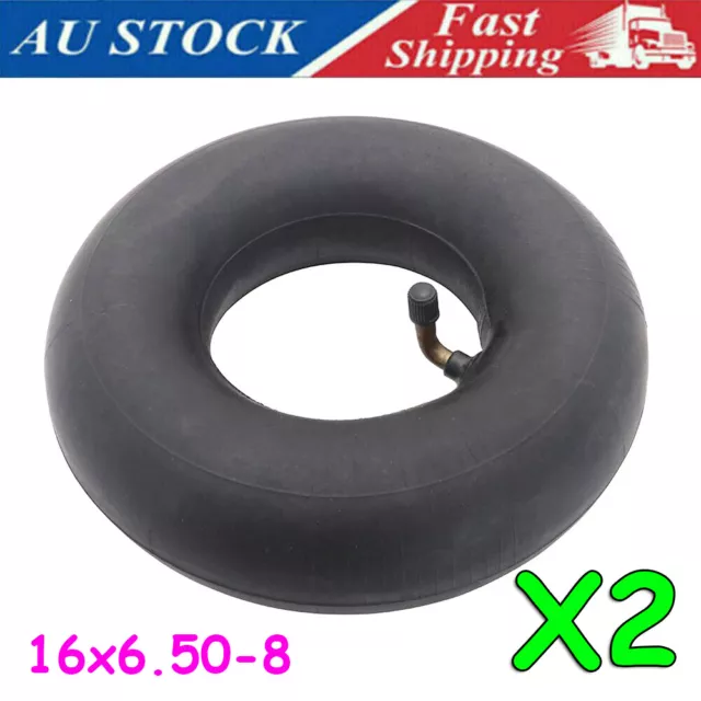 16x6.50-8 Inner Tube For Wide 16" Air Pneumatic Wheel Bent Valve Wheelbarrow x2