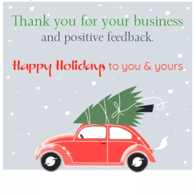 100 Thank You Business Cards Glossy Holiday/Christmas Volkswagen Online Sellers