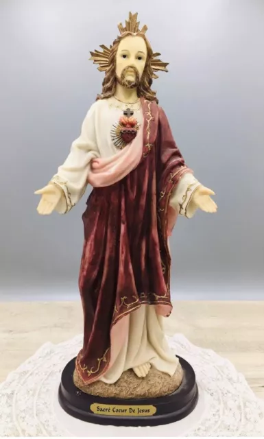 Statuette  en résine Représentation De Jesus. 40 Cm. Religion Chretien Église