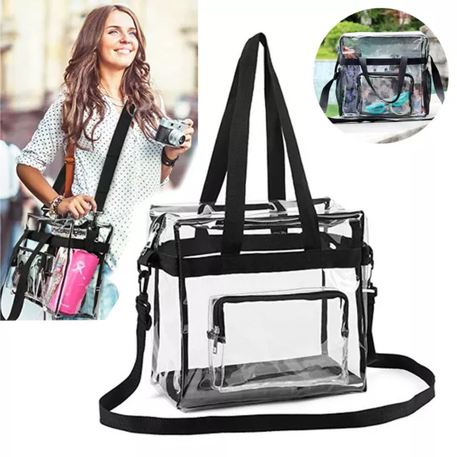 Heavy Duty Clear Transparent Backpack Book-Bag Clear PVC Tote Pack Women Handbag