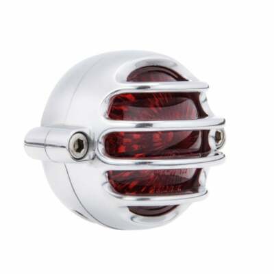 ALLUMINIO NERO LED MOTO FANALE RETROVISORE nel Fishtail CHOPPER RETRO STYLE esaminato e 