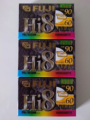 3 x CINTAS/CASETES DE VIDEO FUJI P5-90 DE 8 mm / Hi8 de alta calidad
