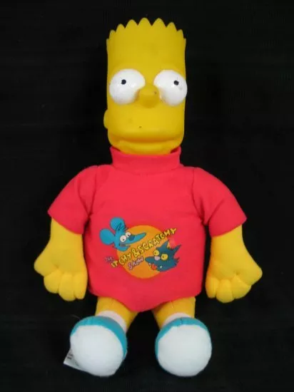 80) Stoff Vinyl Puppe Figur Bart Simpson The Simpsons Stofffigur 34cm