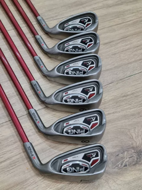 PING K15 Iron Set Red Dot 7-PW+UW+SW Regular Graphite Shafts Good Condition