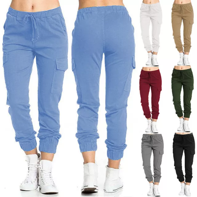 Pantalon Cargo De Combat Pour Femmes Extensible Taille Élastique Jogging .