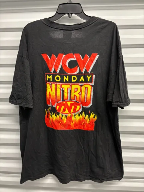 90's Vintage WCW Monday Nitro Shirt Crew Neck T-Shirt Men's Size XL Black