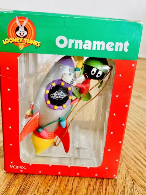 Looney Tunes 1998 Marvin The Martian On Rocket Christmas Ornament Matrix