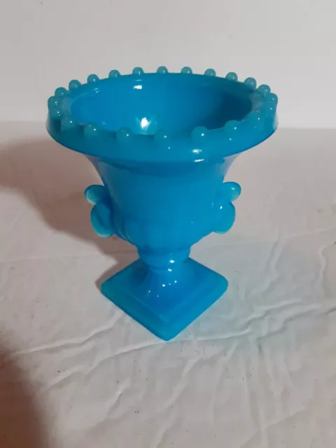 Vintage Blue Agro Agate Vogue Mercantile N.Y. Toothpick Vase Urn EVC