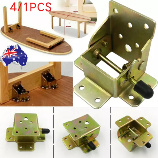 1/4X Folding Table Leg Foldable Hinge DIY Self Lock Extension Brackets Fittings