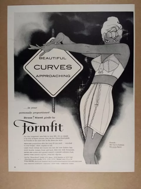 1959 VINTAGE 10X13 PRINT Ad FORMFIT WOMEN'S LINGERIE GIRDLE NICE
