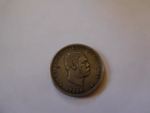 Coin 1883 Kingdom of Hawaii Quarter Dollar Hawaiian 25 Cents King Kalakaua I