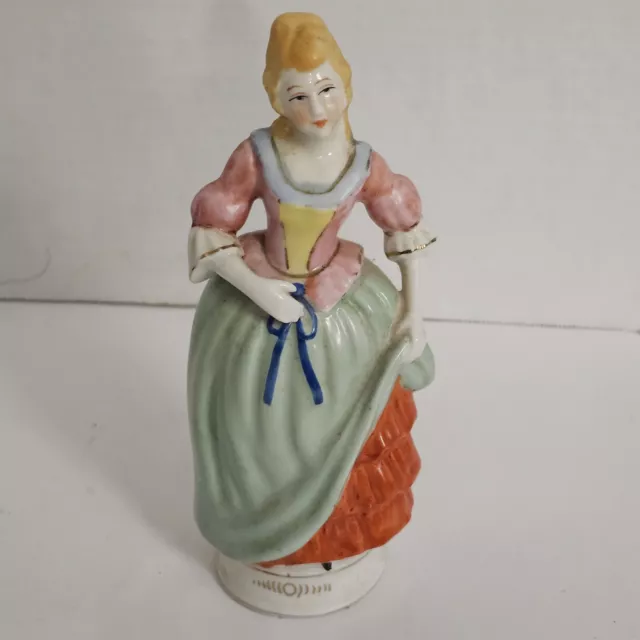 Rare Colonial Lady Figurine Multicolor Made In Occupied Japan  In 1949