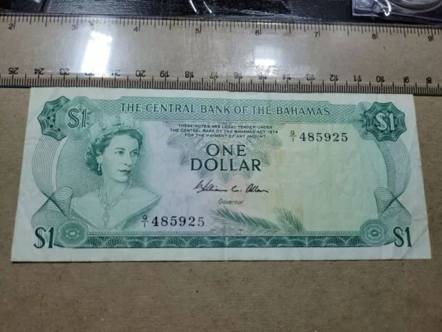 🇧🇸 Bahamas 1 dollar 1974 P-35b "Allen" Q/1  VF banknote 100223-7