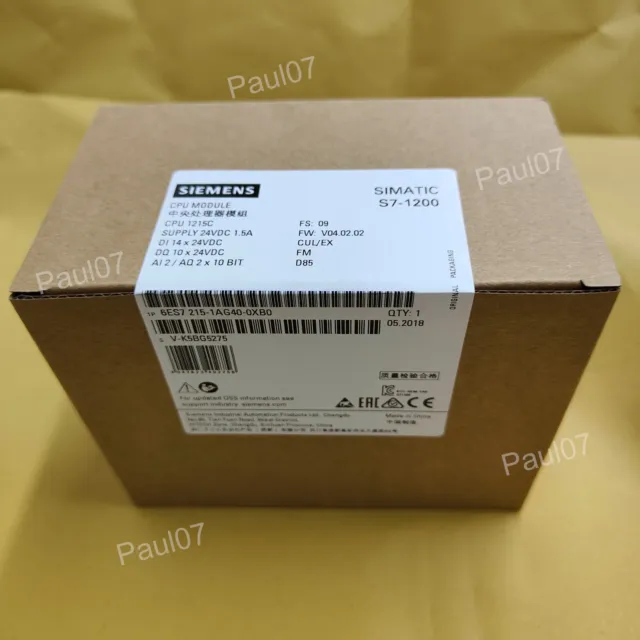 Neuf Siemens 6ES7215-1AG40-0XB0 6ES7 215-1AG40-0XB0 SIMATIC S7-1200 CPU 1215C