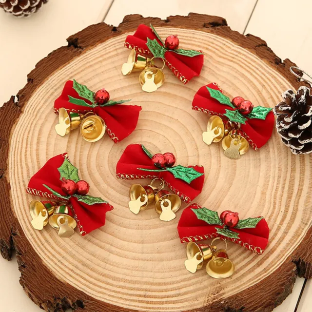 6 pz fiocco sospeso arco per vacanze fiocco albero di Natale corona fibbia per porta