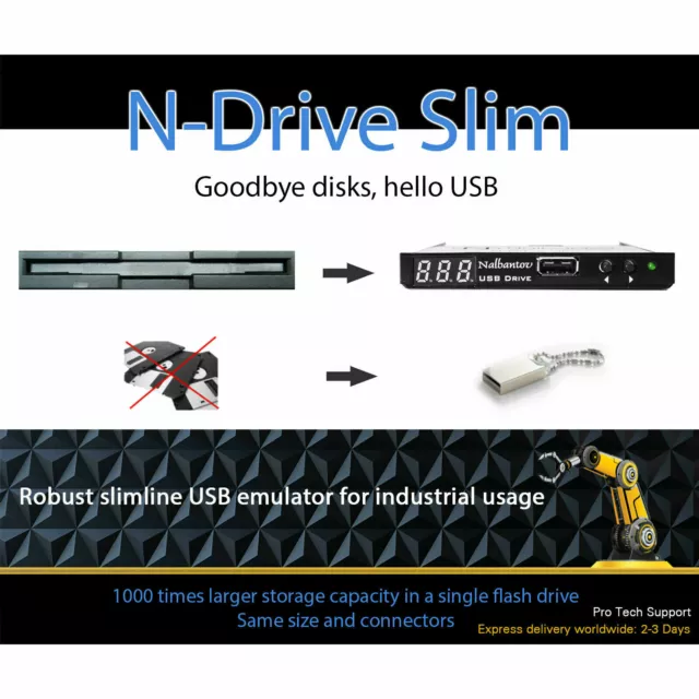 Émulateur USB de disquette Nalbantov N-Drive industriel Slim pour...