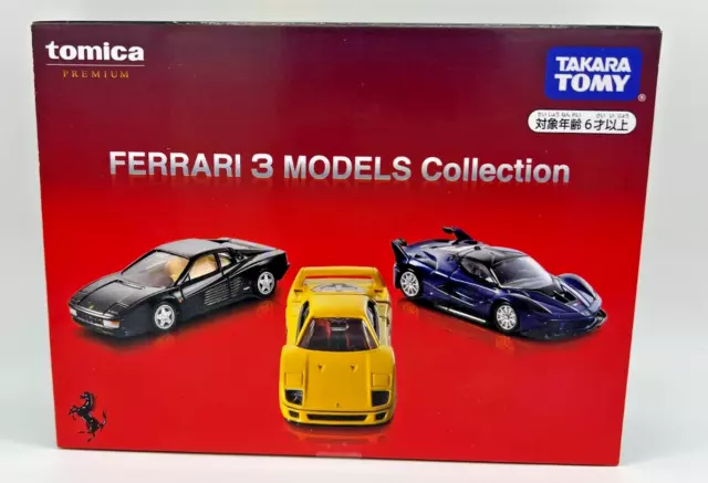 UK -Takara Tomy Tomica Premium Ferrari 3 Models Collection Testarossa FXXK & F40