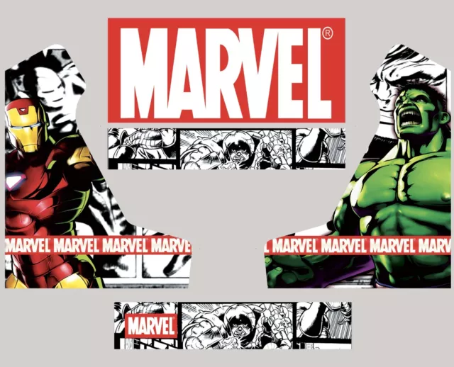 Stickers bartop Marvel iron man hulk Autocollant borne d'arcade