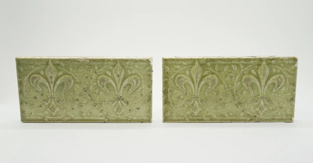 A.E. Tile Co. LTD. Limited Glazed Ceramic Antique Tile 6" x 3" Lot of 2