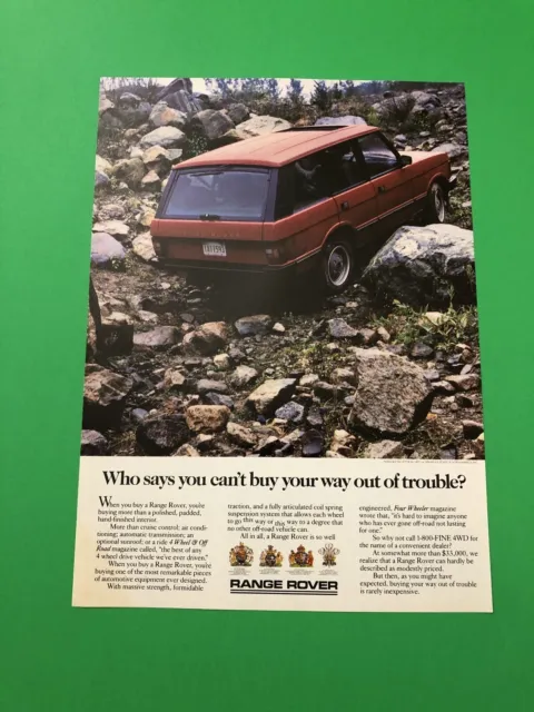 1988 1989 Range Rover Original Vintage Print Ad Advertisement