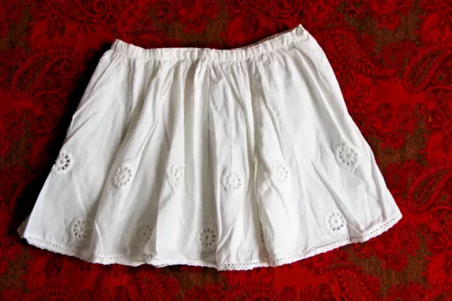 Bonpoint White Vintage Style Broderie Anglaise Cotton Skirt Age4