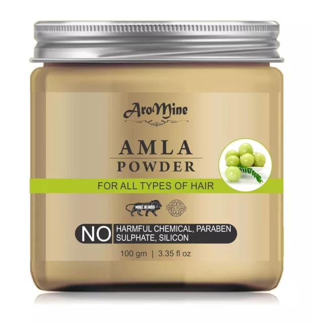 AroMine Natur & Organisch Amla Pulver für Haarpflege, Haarmaske, 100gm - FS