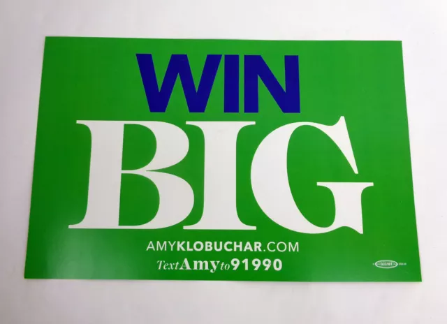 Amy Klobuchar For President 2020 Official Campaign Rally Sign Poster B