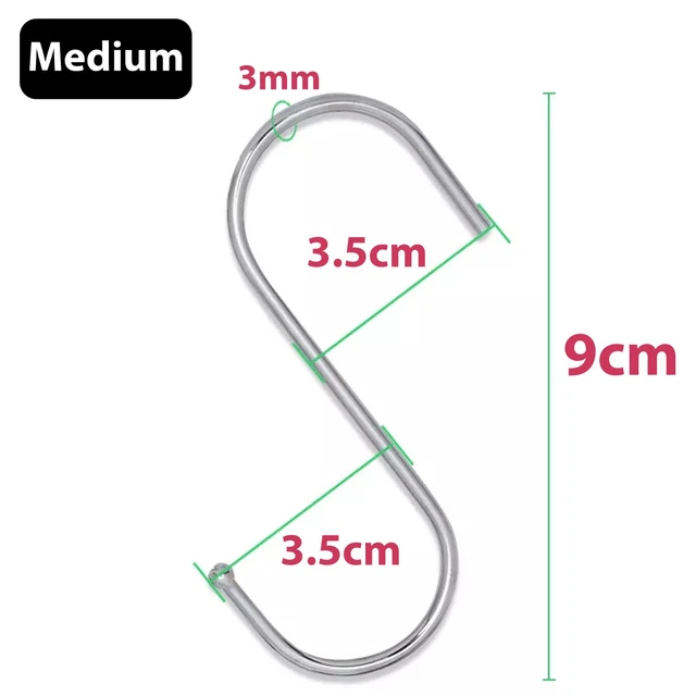 S Hooks | Heavy Duty Steel S Hook | Hanging Clothes Kitchen Garage Butcher Tool