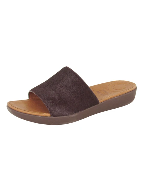 Fitflop Womens Sola Faux Pony Slide Sandal Shoes, Berry, US 5