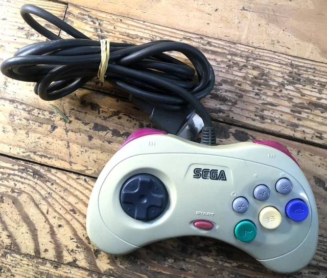 Manette Sega Saturn Grise - Version Japonaise Officielle - Testée, Fonctionne - Boîte Abîmée