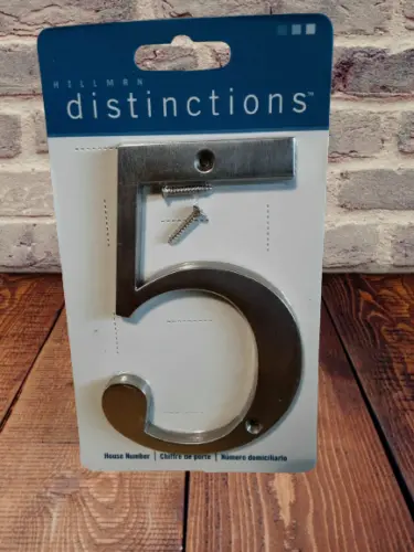 Hillman Distinctions #5 Casa de níquel cepillado 5" Número Dirección de metal