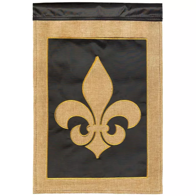 Fleur De Lis Flag Burlap large