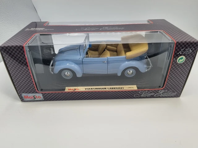 Maisto 1/18 - Volkswagen Coccinelle Cabriolet 1951 "Surf" - Bon état (sans Boîte)