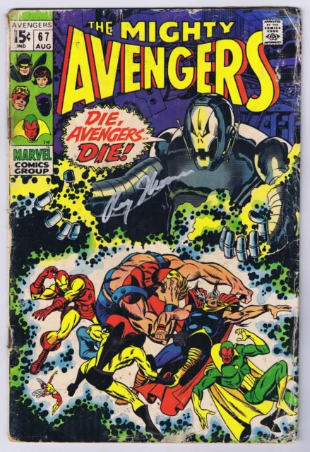 Avengers #67 FR Signed w/COA Roy Thomas 1969 Marvel Comics