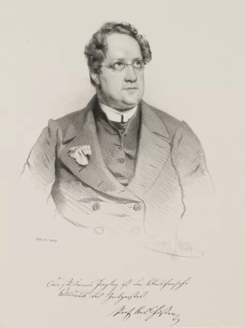 E. KAISER (1820-1895), Prof. Anton Füster,  1848, Lithographie Realismus