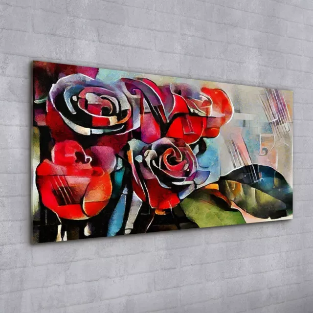 Acrylglasbild Wandbild Plexiglas 100x50 Blumenstrauß Kubismus Stil