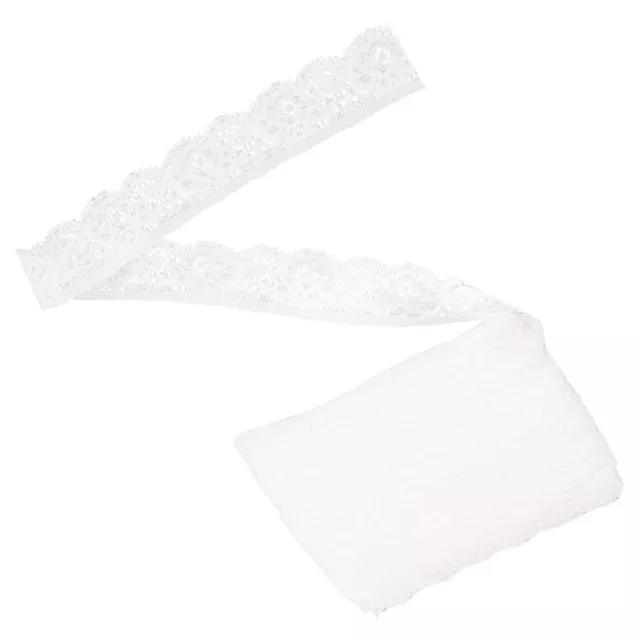 White Nylon Yarn Stretch Lace Trim Ribbon Ribbons for Sewing