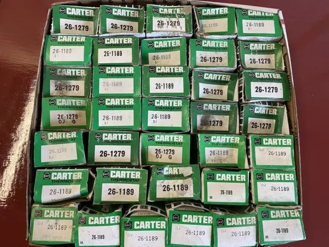 VINTAGE CARTER THERMOSTAT LOT (36) 1950 's 1960 's NEW!