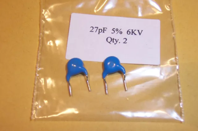 27pF 6Kv 6000Volt ceramic capacitors New Qty.2  New high quality TDK parts