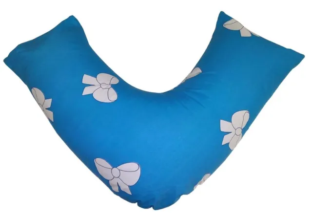 Bowties Blue White V Shaped Orthopedic Maternity Nursing Back & Neck Pillowcase
