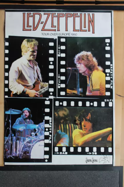 Led Zeppelin Swan Song 1980 Tour Poster, very rare "Tour over Europe" Plakat