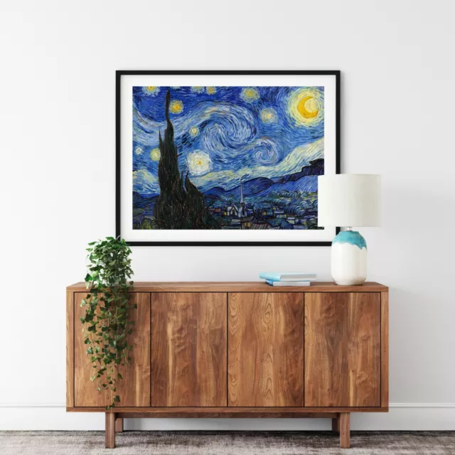 light Starry Night vincent Van Gogh Canvas print wall art big poster decor star