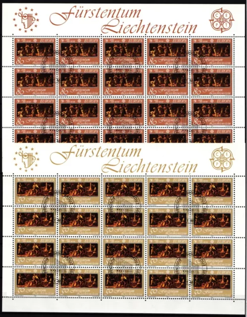 Liechtenstein 866 und 867 gestempelt Kleinbogensatz mit Ersttagsstempel #IH783