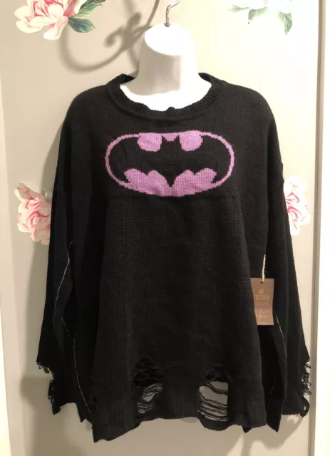 TRUNK LTD Womens Sweater size M oversize limited edition Batman Distressed