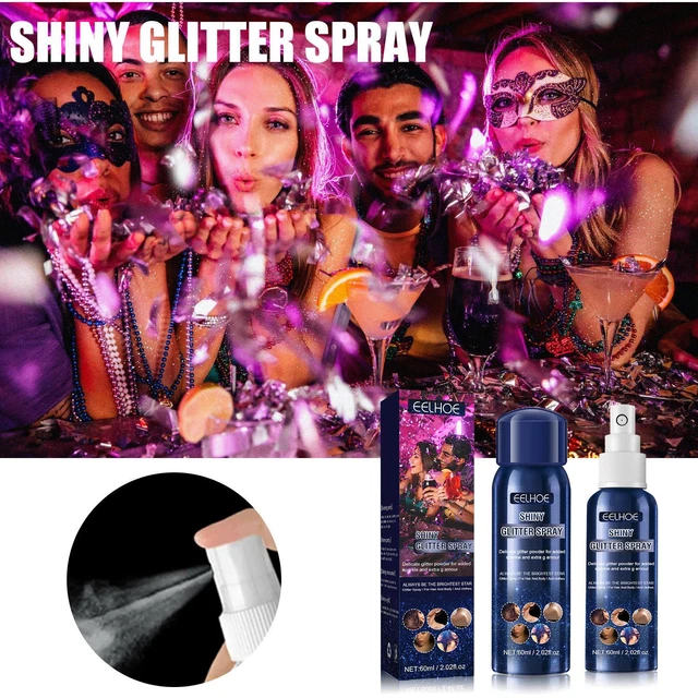 Aerosoles en polvo holográfico de larga duración con brillo corporal brillante para cabello 60 ml