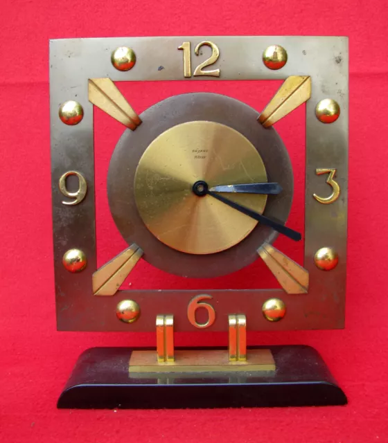 PENDULE BAYARD ART DECO BRONZE ET LAITON  8 jours  / horloge