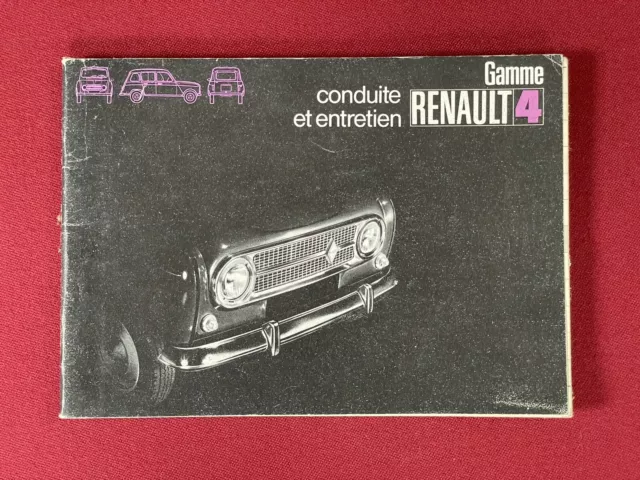 RENAULT 4 Manuel Guide d’entretien ancien Livre France Voiture Automobile