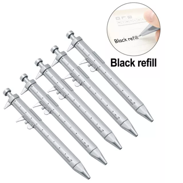 Gel Ink Roller Ball Pen Vernier Write 0-100mm/0-3.9in 2 In 1 Ballpoint Pen