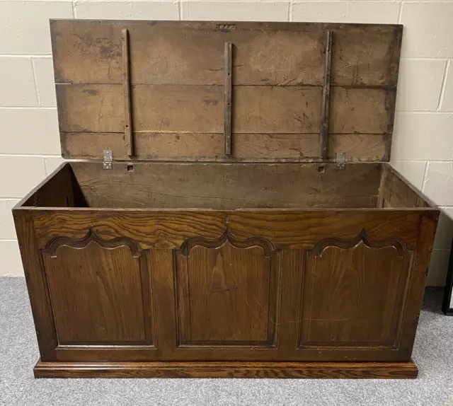 Oak Panelled Coffer Storage Chest X Large Antique Oak Trunk